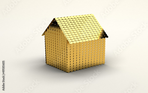 Illustration: sogno casa d'oro costosa bella finanziamento sogno casa d'oro costosa bella finanziamento