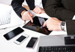 Business people group working with laptop.