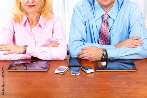 Photo: Business people group working with laptop. Business people group working with laptop.