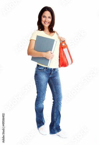 Photo: Young woman student with the book. Young woman student with the book.