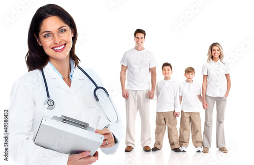 Photo: Family doctor woman. Health care. Family doctor woman. Health care.