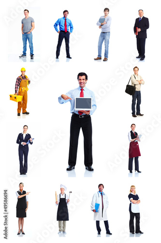 Photo: Group of workers people set. Group of workers people set.