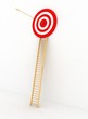 arrow hitting the center of a red target.