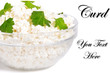 Fresh cottage cheese (curd) in glass bow, isolated on white back