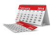 Illustration: 2014 year calendar. February. Isolated 3D image 2014 year calendar. February. Isolated 3D image