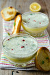 Soup with greens and cucumbers