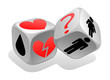 Dices with symbols woman and man