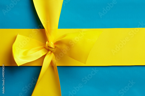Photo: Geschenk mit Nationalflagge von Schweden Geschenk mit Nationalflagge von Schweden