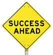 Yellow Road Sign - Success Ahead - Isolated