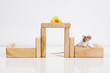 white mouse and house with cheese