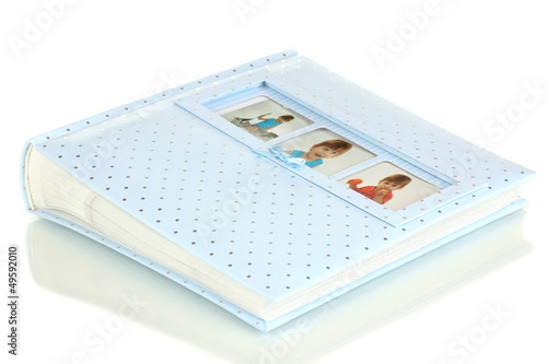 Photo: Baby photo album isolated on white Baby photo album isolated on white