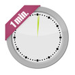 button uhr 1 min. 1