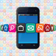 Smartphone with Internet Icons. Technology Vector