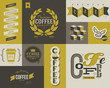 Coffee labels and badges. Collection of vector design elements