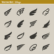 Vector: Wings. Set of design elements. Vector illustration. Wings. Set of design elements. Vector illustration.