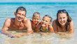 Happy family in the sea