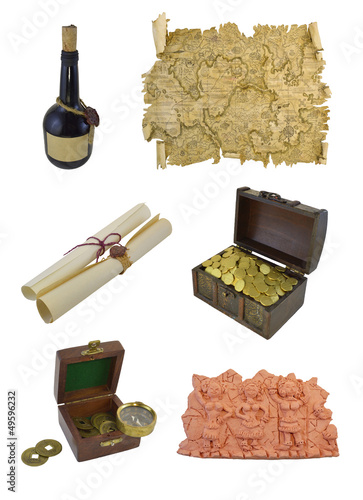 Photo: Pirate objects isolated Pirate objects isolated