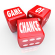 Game of Chance Three Red Dice Risk and Danger