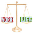 Work Vs Life Words on Scale Balancing Life Stress
