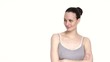 Pretty girl on white background
