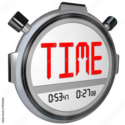 Illustration: Time Word on Stopwatch Record Your Speed and Acceleration Time Word on Stopwatch Record Your Speed and Acceleration