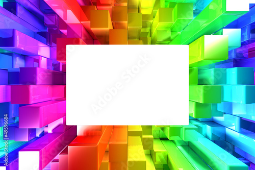 Illustration: Rainbow of colorful blocks Rainbow of colorful blocks