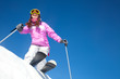 Foto: girl on mountain skiing girl on mountain skiing