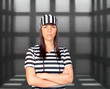 Attractive brunette prisoner