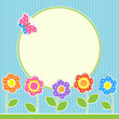Vector: Round frame with flowers and butterfly Round frame with flowers and butterfly