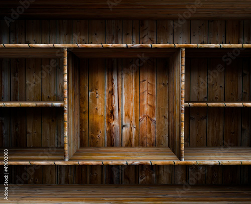 Photo: Empty wood shelf Empty wood shelf