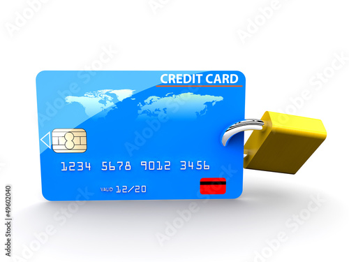 Illustration: Credit card and padlock Credit card and padlock