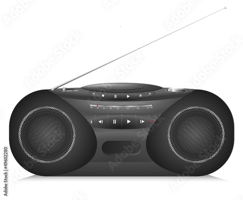Vector: Radio casette recorder with CD player Radio casette recorder with CD player