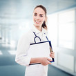Portrait Of a Young Woman Doctor At The Hospital.