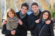Group of Friends Embraced Outdoor
