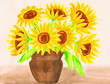 Sunflowers, gouache