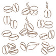 Vektor: cofee beans lines as coffee symbols cofee beans lines as coffee symbols