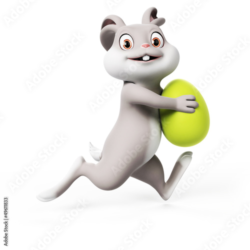 Illustration: 3d rendering of a cute easter bunny 3d rendering of a cute easter bunny