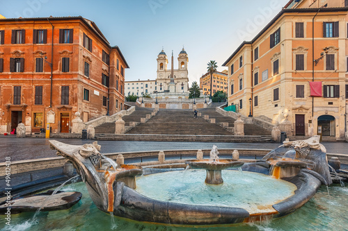 Photo: Spanish Steps at morning, Rome Spanish Steps at morning, Rome
