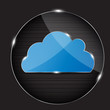 Vector glass button with cloud icon