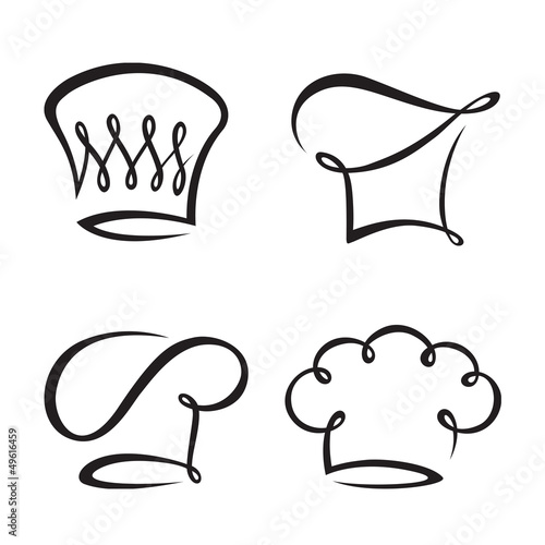 Vector: set of chef hats set of chef hats