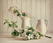 Photo: Still life of apple blossom flowers in vase Still life of apple blossom flowers in vase