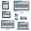 Responsive web design in electronic devices isolation vector