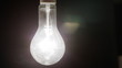 Real light bulb turning on, flickering and turning off.
