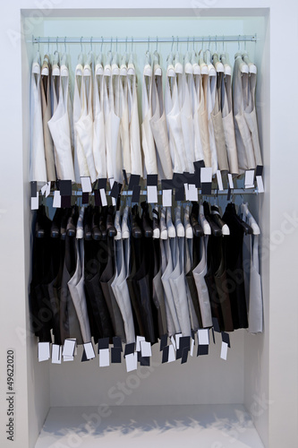 Photo: Men's vests on hangers Men's vests on hangers