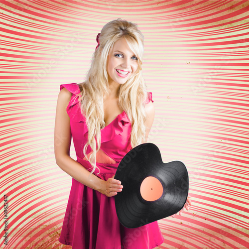 Photo: Smiling DJ Woman In Love With Retro Music Smiling DJ Woman In Love With Retro Music