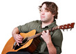 Guitarist with Eyes Closed