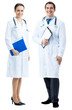 Foto: Two happy medical people, on white Two happy medical people, on white