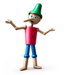 Pinocchio vor weiss