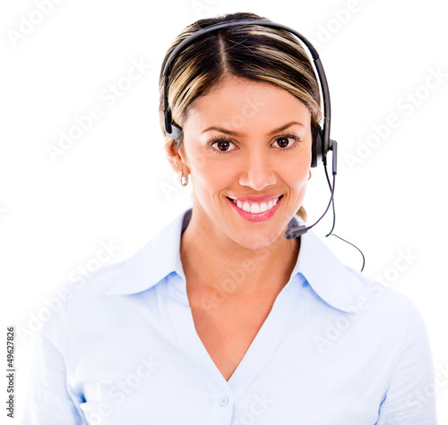 Photo: Woman with a headset Woman with a headset