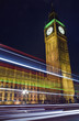 Light Trails Passing the Houses of Parliament